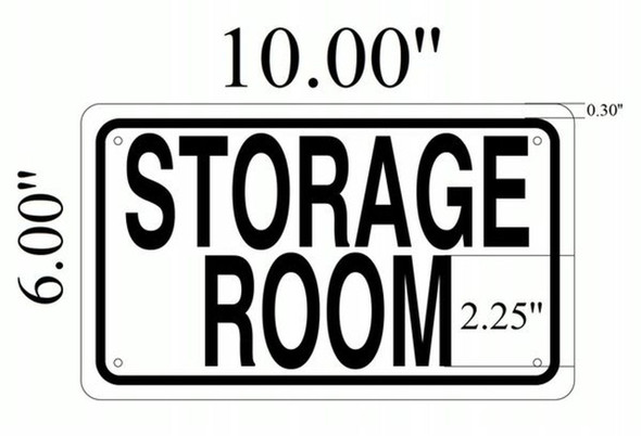 SIGNS STORAGE ROOM SIGN -White BACKGROUND (ALUMINIUM