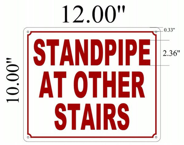 SIGNS Standpipe at Other Stairs Sign (White