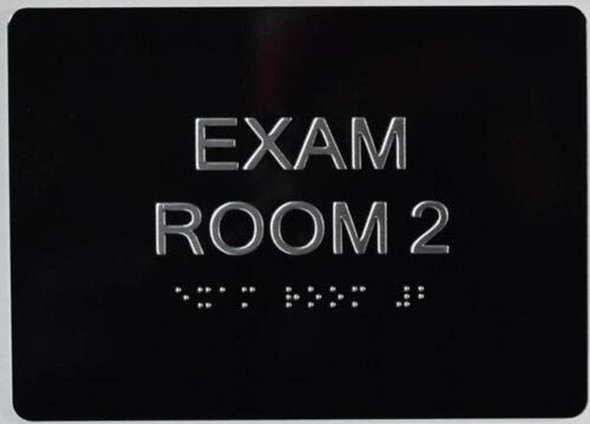 EXAM Room 2 Sign with Tactile