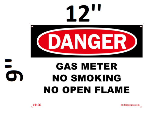 DANGER Gas Meter No smoking no