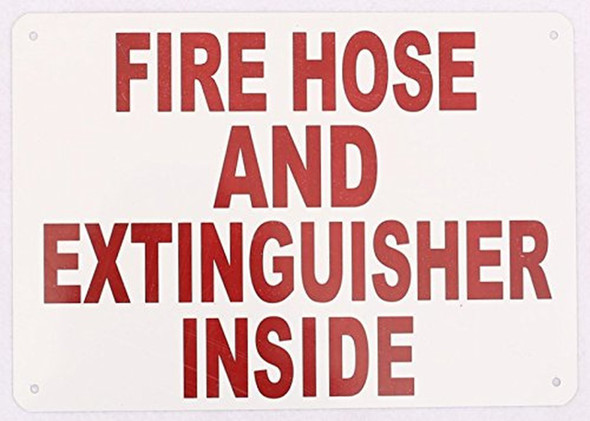 Fire Hose and Extinguisher Inside Sign