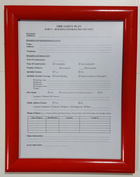 fire safety plan frame (RED Frame,Standard