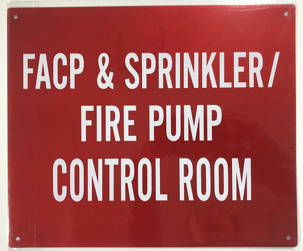 SIGNS Sprinkler FIRE Pump Control Room Sign-