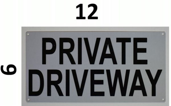 Private Driveway Sign (Aluminium Reflective, White