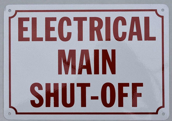 Electrical Main Shut Off Sign (Aluminium