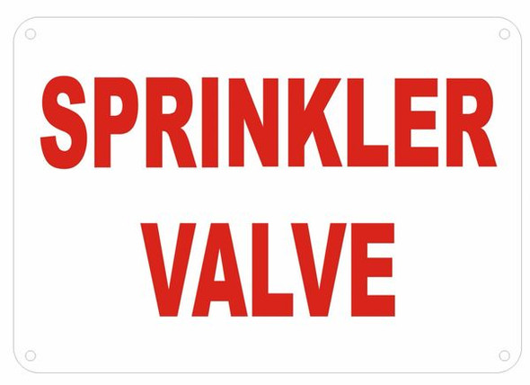 Main Sprinkler Valve Sign (White, Reflective