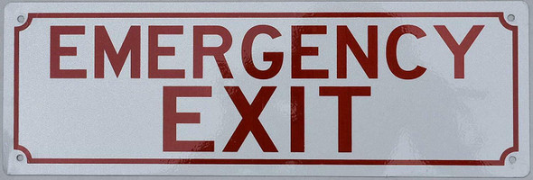 Emergency EXIT Sign (Reflective,Aluminium 4x12)-(ref062020)