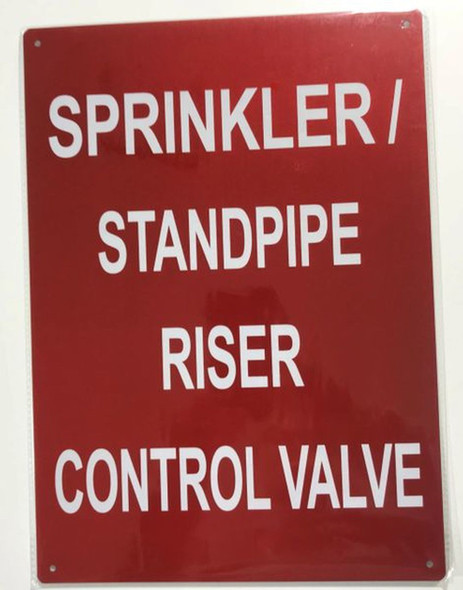 SPRINKLER STANDPIPE RISER CONTROL VALVE SIGN