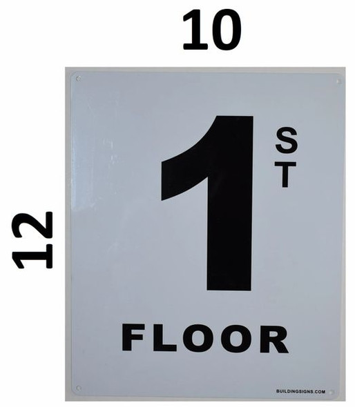 SIGNS 1ST Floor Sign (White, Rust Free