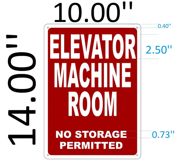 SIGNS ELEVATOR MACHINE ROOM SIGN (RED Reflective