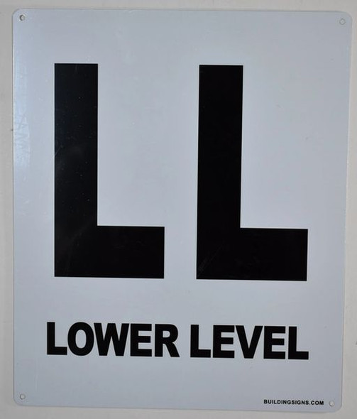 Lower Level Sign (White, Rust Free