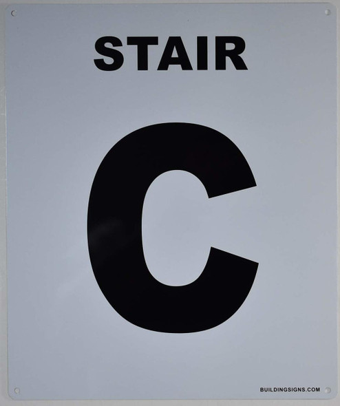 Stair C Sign (White, Rust Free