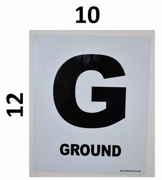 SIGNS Ground Floor Sign (White, Rust Free