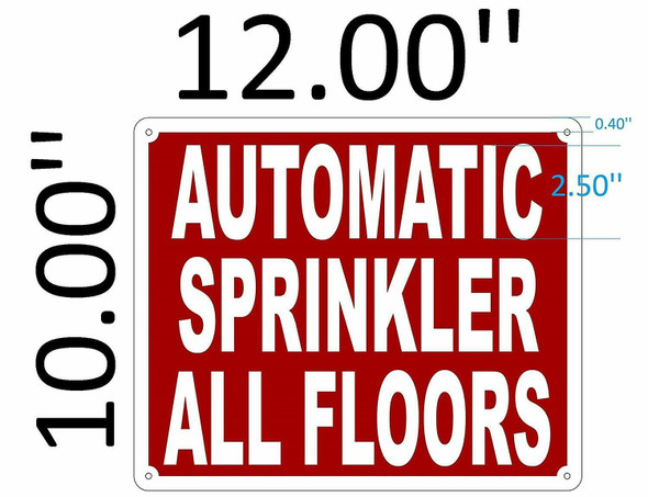 SIGNS AUTOMATIC SPRINKLER ALL FLOORS SIGN (Aluminium