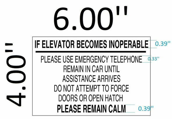 SIGNS ELEVATOR SIGN ( Aluminium 4X6 inch)-(ref062020)