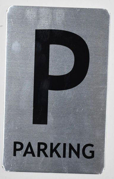 Parking Floor Number Sign (Brush Aluminium,