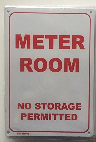 SIGNS METER ROOM NO STORAGE PERMITTED SIGN