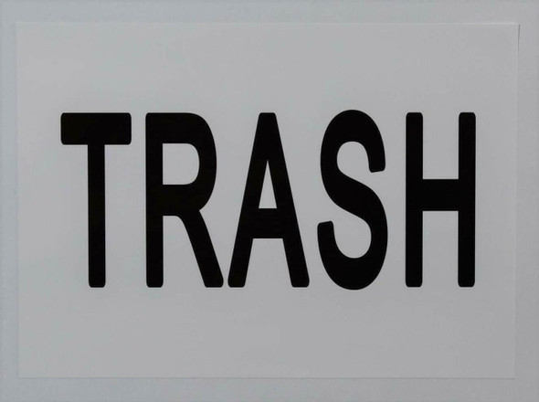 TRASH SIGN (STICKER 5X7) WHITE-(ref062020)