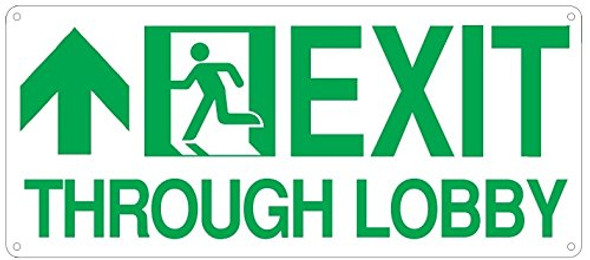 Exit Through Lobby sign