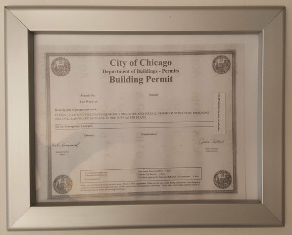 CITY OF CHICAGO BUILDING PERMIT FRAME