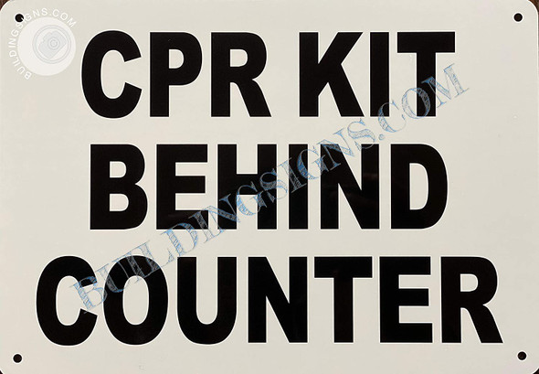 Signage CPR KIT Behind Counter