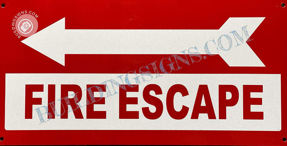 Sign FIRE Escape  Left Arrow