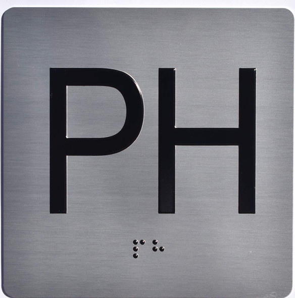 Apartment Number PH Sign with Braille and Raised Number