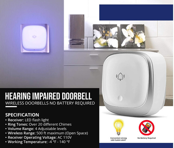 Hearing Impaired DOORBELL-Flashing Light Singange