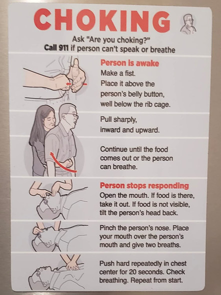 Restaurant Choking sign - Restaurant chocking poster