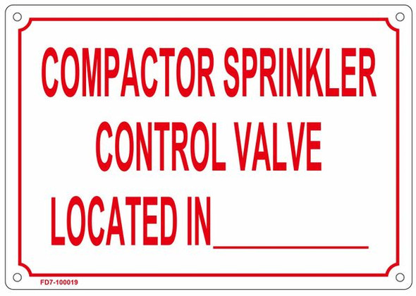 COMPACTOR SPRINKLER CONTROL VALVE LOCATED INSIDE