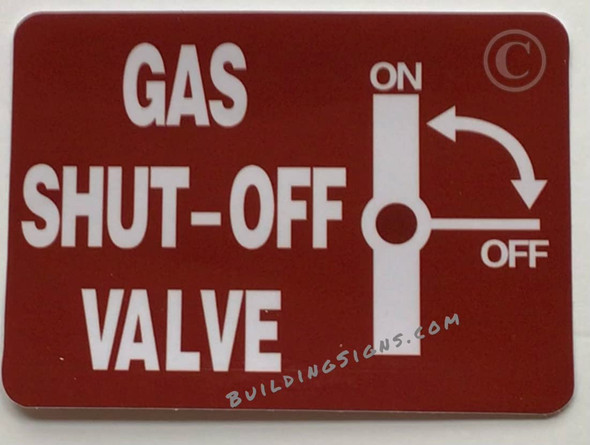 TWO (2) "gas Shut-off Valve" STICKER SIGN