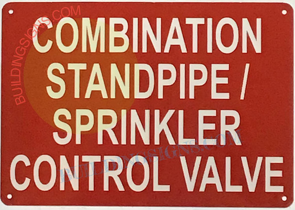 Combination Standpipe Sprinkler Control Valve Sign