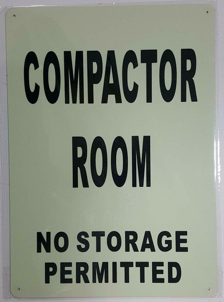 COMPACTOR ROOM NO STORAGE PERMITTED SIGN