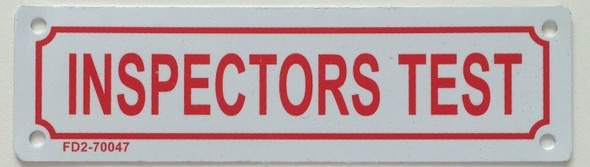 set of two INSPECTOR TEST SIGN