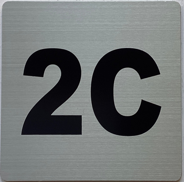 Apartment number 2C sign