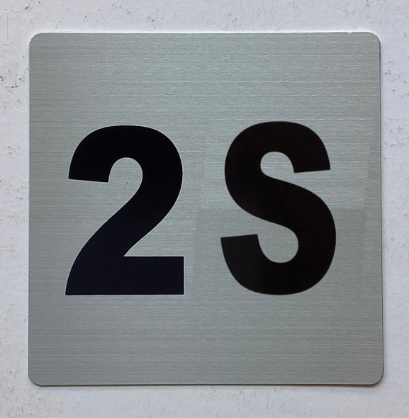 Apartment number 2S sign