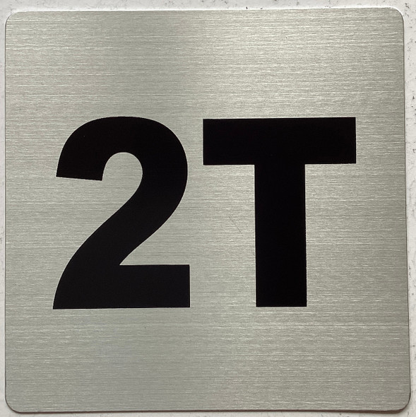 Apartment number 2T sign