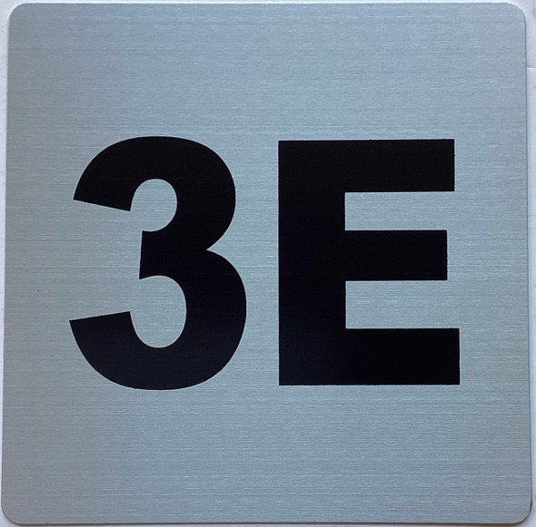 Apartment number 3E sign