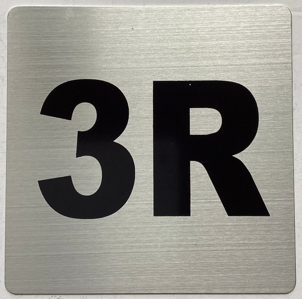 Apartment number 3R sign