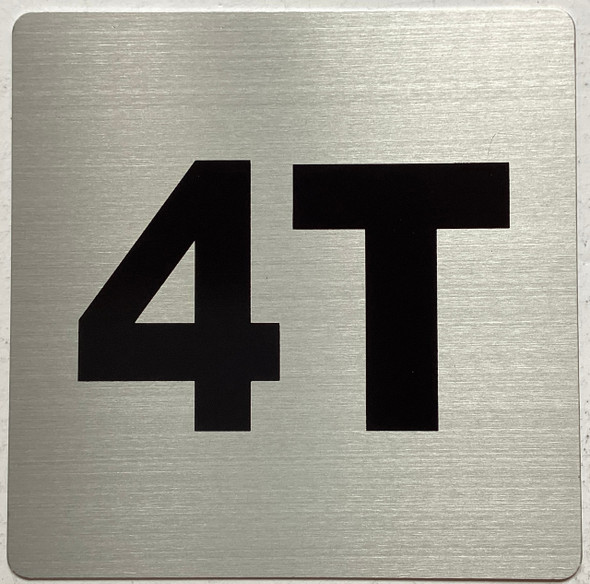 Apartment number 4T sign