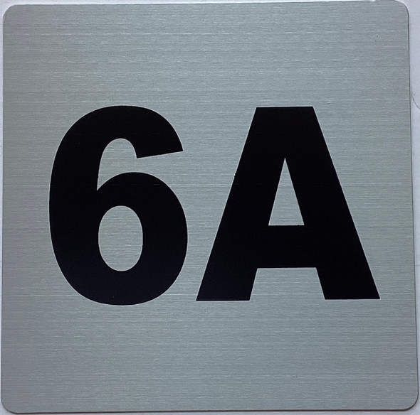 Apartment number 6A sign