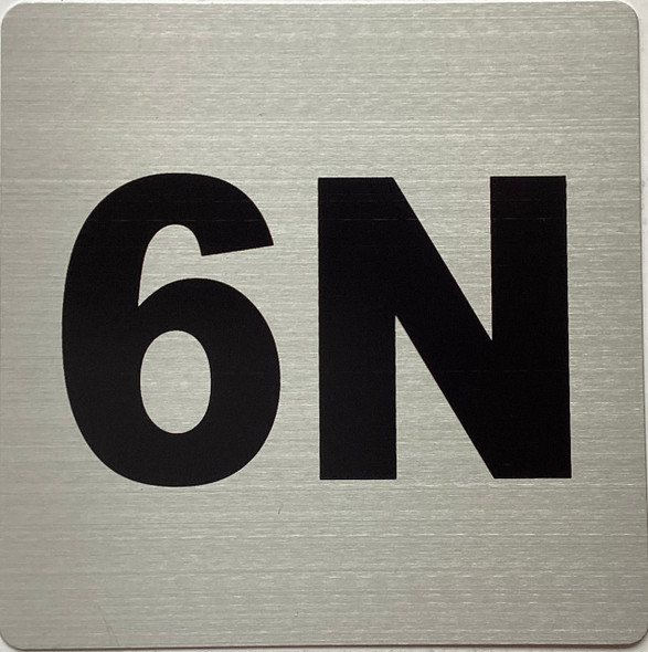 Apartment number 6N sign