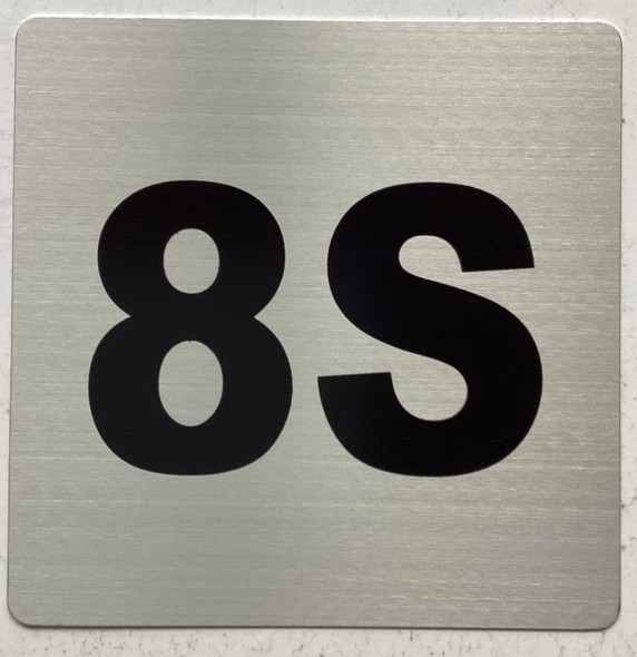 Apartment number 8S sign