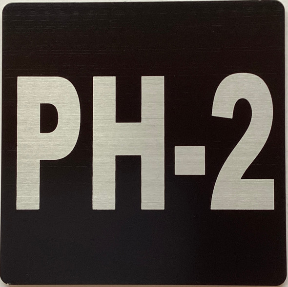 Apartment number PH-2 sign