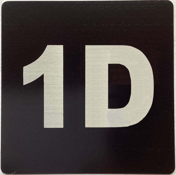Apartment number 1D sign