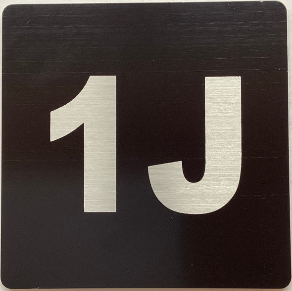 Apartment number 1J sign