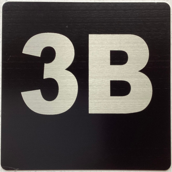 Apartment number 3B sign