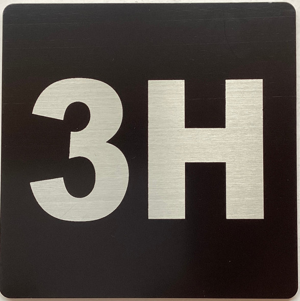 Apartment number 3H sign