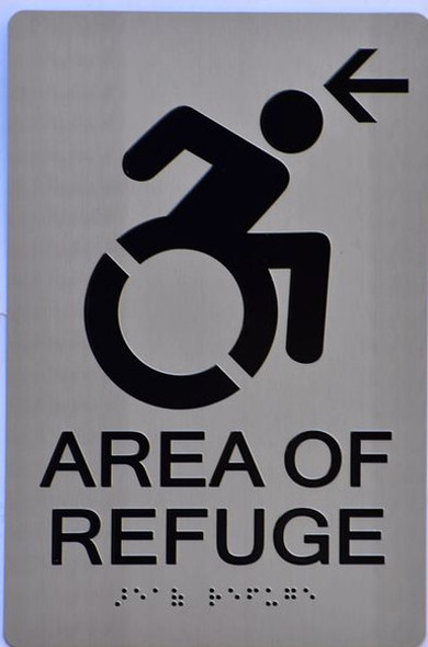 ADA AREA OF REFUGE LEFT SIGN