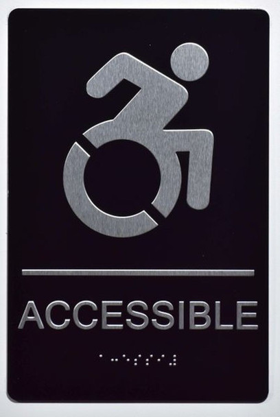 SIGNS ACCESSIBLE Sign -Tactile Signs BLACK (ALUMINUM